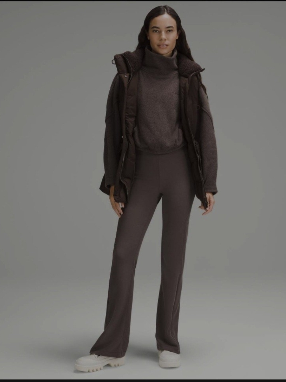 Women's Chocolate Brown Flare Ribbed Pants Lululemon 8